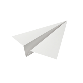 Simple White Paper Airplane Icon with Transparent Background File png