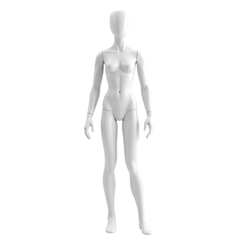 Standing Full Body White Female Mannequin for Fashion Display and E-commerce Transparent File png