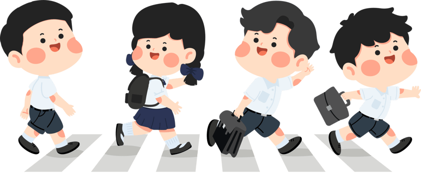 School crossing student png
