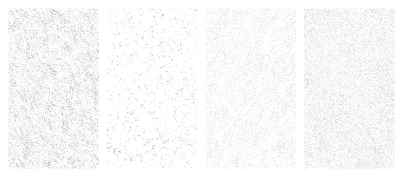 Subtle scratched texture elements on transparent background faded grunge overlay noise pack minimal scratch abstract dirty design surface editable monochrome white black vector