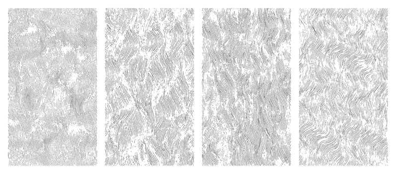 linear texture set on transparent background featuring soft flowing wavy lines, topographic contour inspired pattern for minimal modern abstract design and technical mapping aesthetics vector