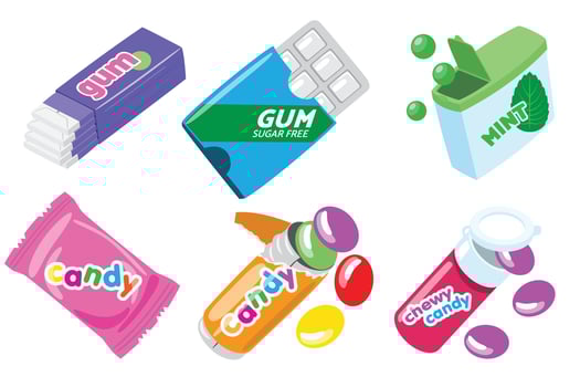Colorful Candy and Gum Set vector