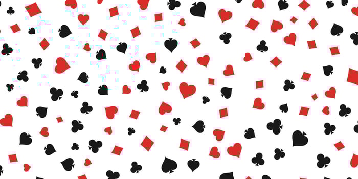 Pattern of playing cards. Spades, Hearts, Clubs, Diamonds. Casino gambling, poker. . vector