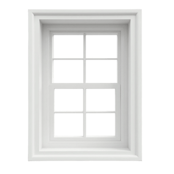 White Wooden Window Frame Isolated Realistic Mockup Element Transparent Background for Design Projects and Compositing png