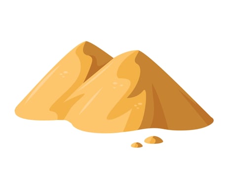 Sandy sand dunes, Piles of sand, decorative element vector