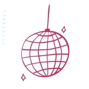Scribble Disco ball with isolated on a white. Perfect for design of events banners and flyers, night club or music festival logo vector