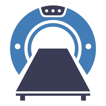 MRI icon concept in blue color vector