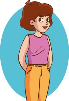 illustration of portrait of modern beautiful young girl vector