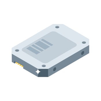 A trendy isometric style icon of ssd drive device vector