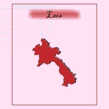 map of laos country in red vector