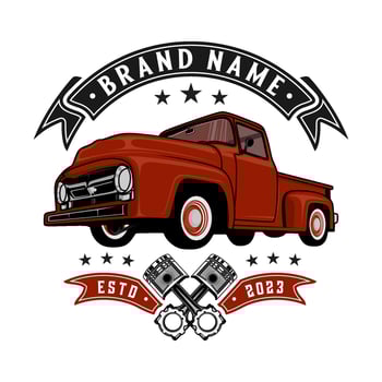 classic car logo. classic car with antique style, for classic car business, old car repair and restoration vector