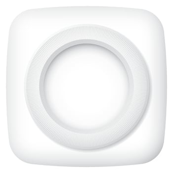 3D white bulge circle frame on bulge rounded square isolated graphic illustration. vector