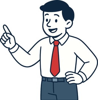 Cartoon illustration of a man pointing. vector