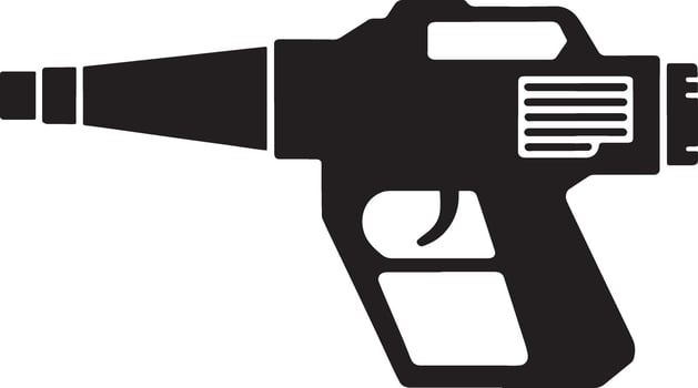 Black and white silhouette of a handheld dust removal gun vector