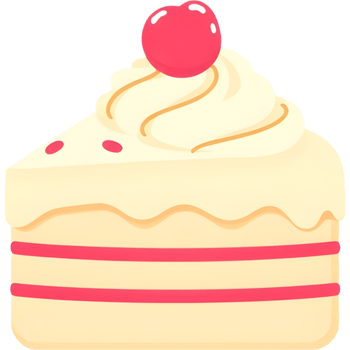 Cake Slice with Cherry Topping Illustration png