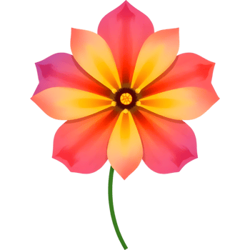 Beautiful Orange and Yellow Flower Illustration png