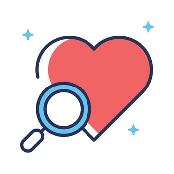 A captivating outline style icon of find love concept vector