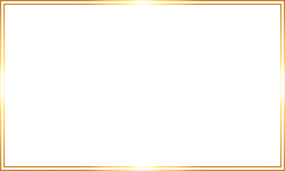 Elegant double line gold border frame for certificate, invitation or announcement design png
