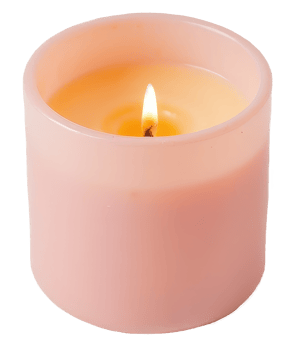 Serene Pink Candle with Warm Glow on Transparent Background png