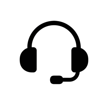 icon, symbol, sign black silhouette of headset, headphones with microphone on transparent background png