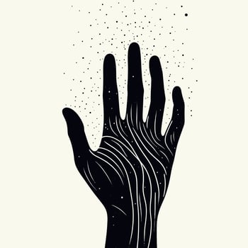 a hand with a black and white drawing of a hand vector