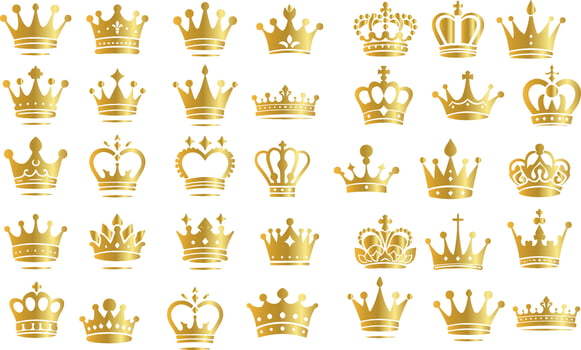 gold crowns set of icon vector