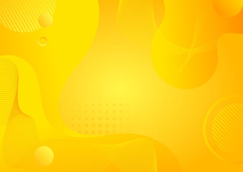 abstract yellow gradient wave background with flowing line and geometric shape vector