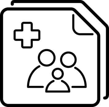 Family medical record folder icon vector