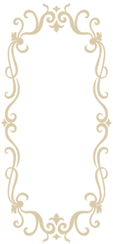 Vintage decorative photo frame, beige luxury on dark blue background, transparent background png