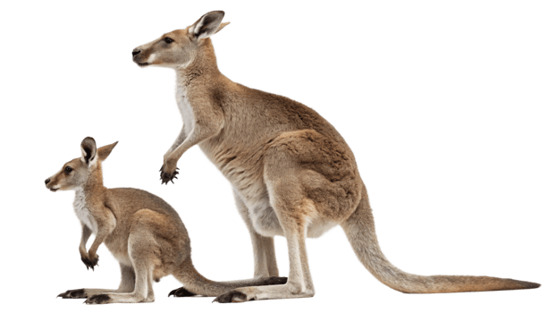 A kangaroo and her baby standing together png