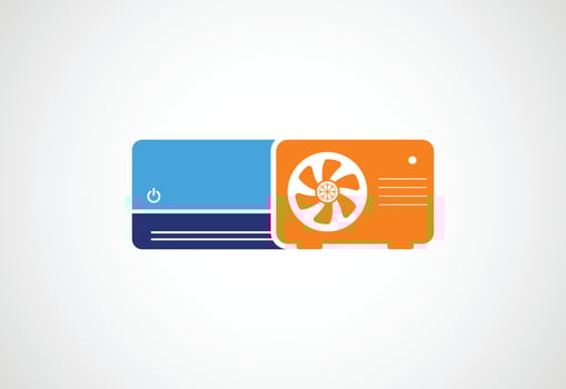 Air conditioner logo design. Cleaning and repairing Air conditioner, illustration. vector
