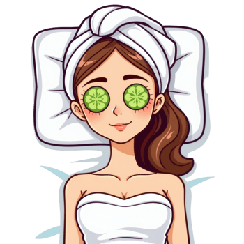 Resting Girl in Spa Drawing png