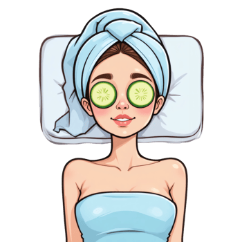 Relaxed Female with Face Treatment png