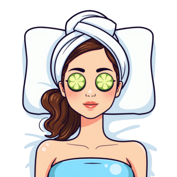 Woman with Spa Items Relaxing png