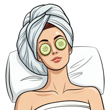 Woman in Spa Moment Drawing png