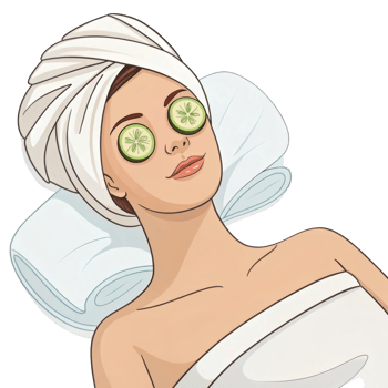 Towel Wrapped Woman in Spa Art png