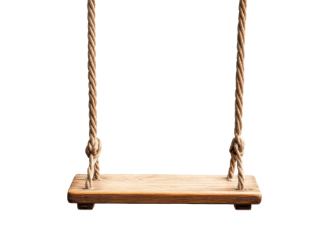 Wooden swing design for outdoor activities and children's play png