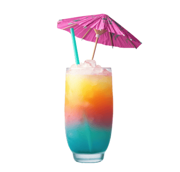 Refreshing tropical drink with colorful layers for summer parties png