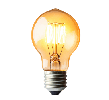 Vintage light bulb with warm glow for home decoration ideas png