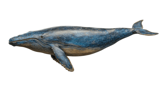 Humpback whale sculpture for marine life appreciation png