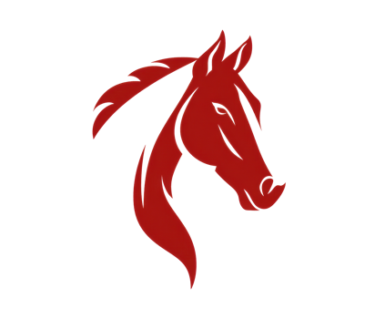 Stylized red horse head design for creative projects png