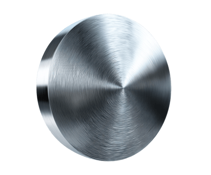 Sleek metal round disc with brushed surface for design projects png