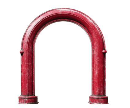 Elegant red archway design for event decoration and architecture png