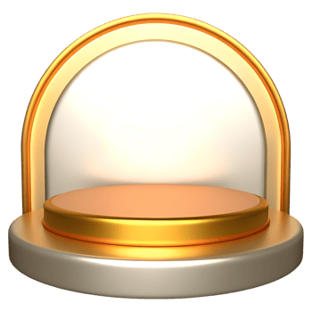 A golden podium with a white background png