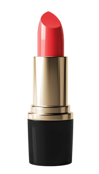 Classic red lipstick in black tube isolated on transparent background. png