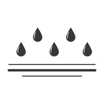 Waterproof icon water protection resistance, surface protection from liquid. Line arrow and water drop. Weather protection symbol. Rainproof material. Simple resistant defence. vector
