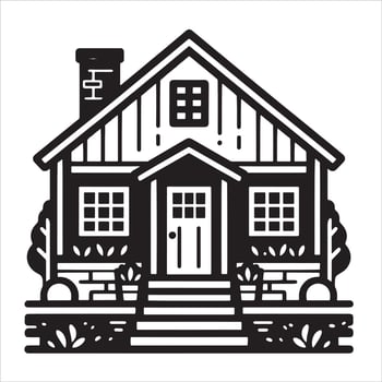 Cartoon House Drawing vector