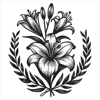 Lily Border Design vector