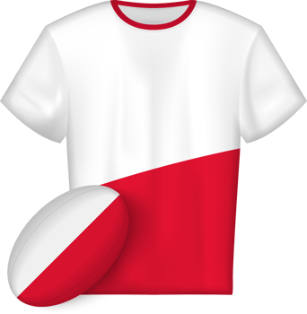 Poland rugby jersey with rugby ball png