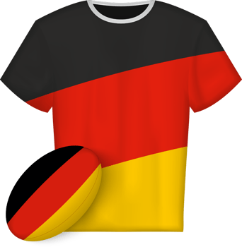 Germany rugby jersey with rugby ball png